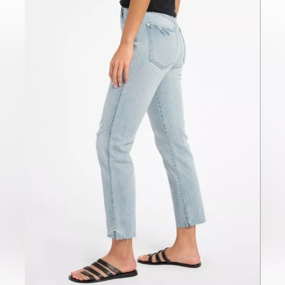NWT Splendid High Waist Distressed Straight Crop Jean $178 - Picture 3 of 15